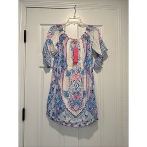 NWT LILLY PULITZER Fawna Off-The-Shoulder Dress Seaside Shindig Sz XS‎ MSRP $178